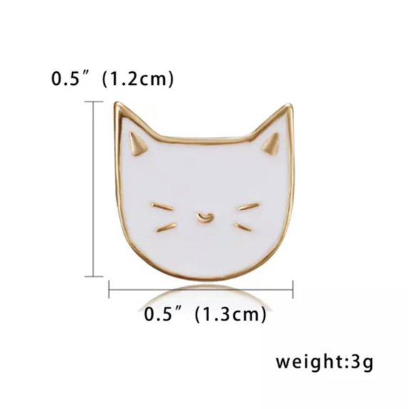 EOEMY Fashion Cartoon Enamel Lapel Collar Pin Corsage Brooch Pin Lovely Jewelry Gift-7.White Cat