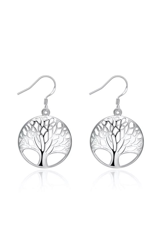 Fashion Charms Tree Party Silver 925 Cute Women Lady Earring Jewelry Hot Gift
