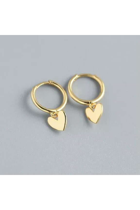 Fashion Gold Plated Geometric Heart Earrings Stud Drop Dangle Women Wedding Gift-3 Gold Heart
