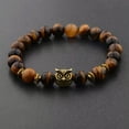 thumbnail image 1 of EOEMY Fashion Men'S Women' S Natural Lava Stone Owl 8mm Beads Charm Bracelets Jewelry-505-45, 1 of 3