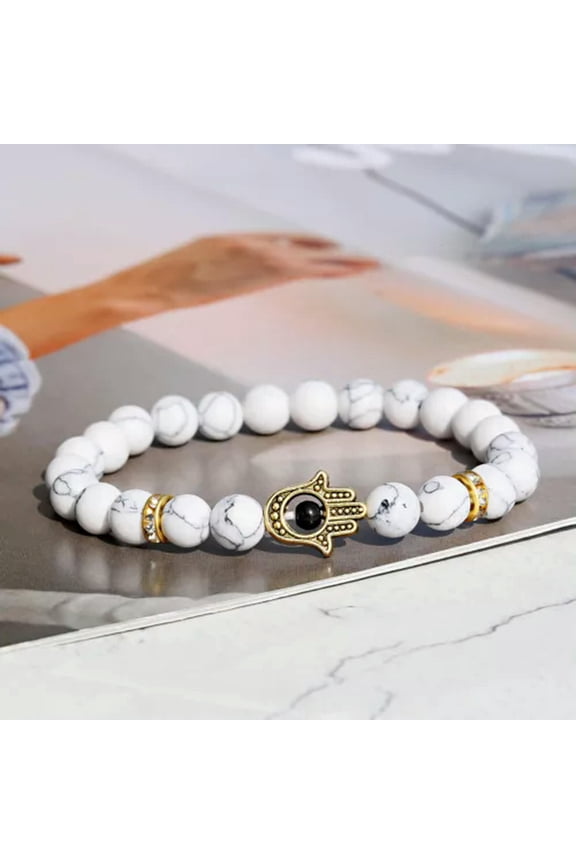 Fashion Men Women Natural Stone Gemstone Beads Lion'S Head Bracelets Jewelry-Ab461-3