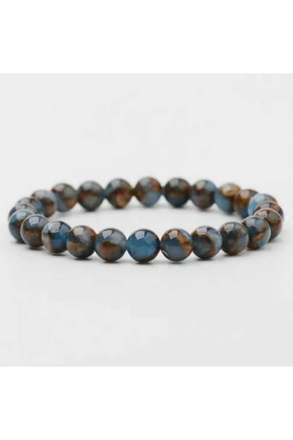 Fashion Natural Stone Blue Tiger Eye Malachite Beads Bracelets Men Women Jewelry-Blue Aventurine-8mm