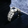 thumbnail image 1 of EOEMY Fashion Round Cubic Zircon Women Wedding Party 925 Silver Filled Ring Sz 6-10-10, 1 of 5
