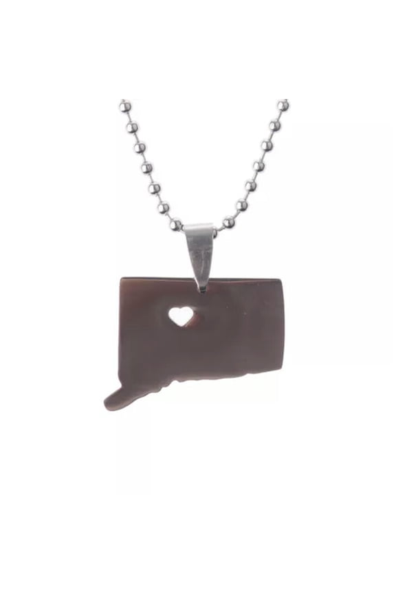 Fashion Silver Plated Necklace State Tourism Women Men Pendant Necklace Jewelry-2-Connecticut