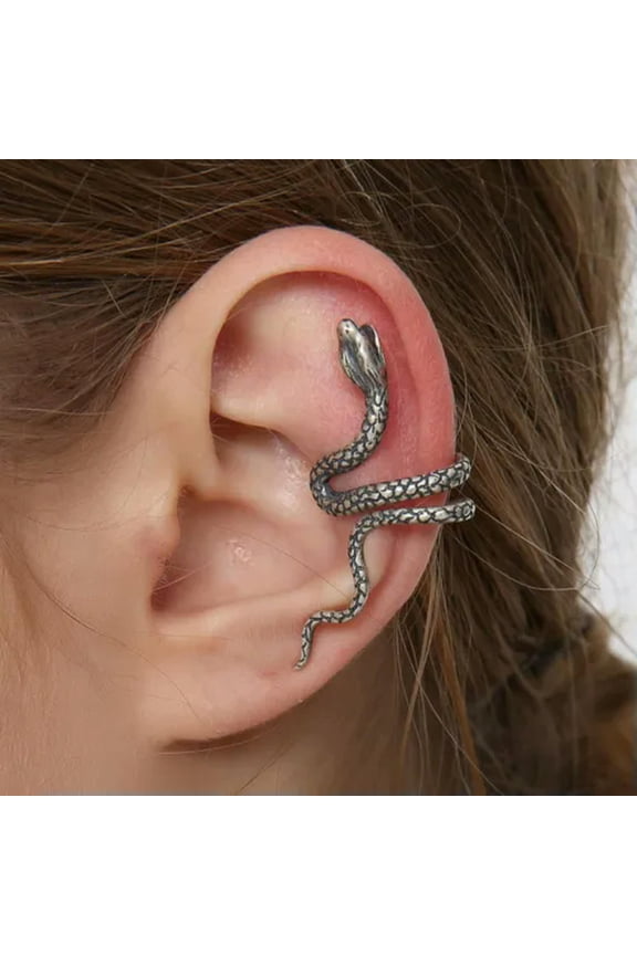 Fashion Snake Punk Ear Cuff Solid 925 Sterling Silver Single Earring No Piercing