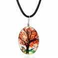 thumbnail image 1 of EOEMY Fashion Tree Butterfly Flower Glass Leather Necklace Pendant Women Jewelry 2024-Orange, 1 of 9