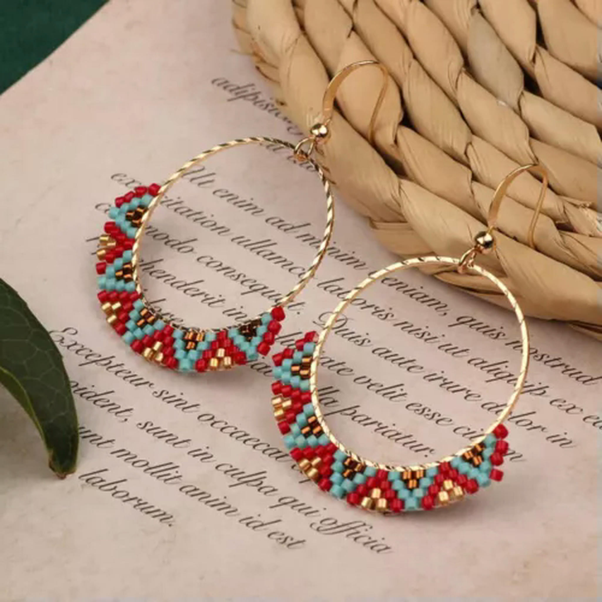 Retro Colorful Stone Earrings main image 1