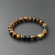 EOEMY Fashion Women 8mm White Turquoise Lava Beads Buddha Head Men Charm Bracelets-229