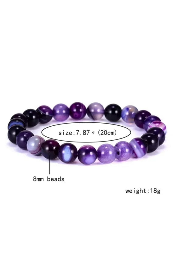 Fashion Women'S Natural Stone Turquoise Beaded Turtle Charm Bracelet Lucky Gifts-Purple Mix Bracelet