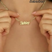 EOEMY Figaro Chain Custom Name Gothic Gold Necklace MotherS Gift Women Jewelry