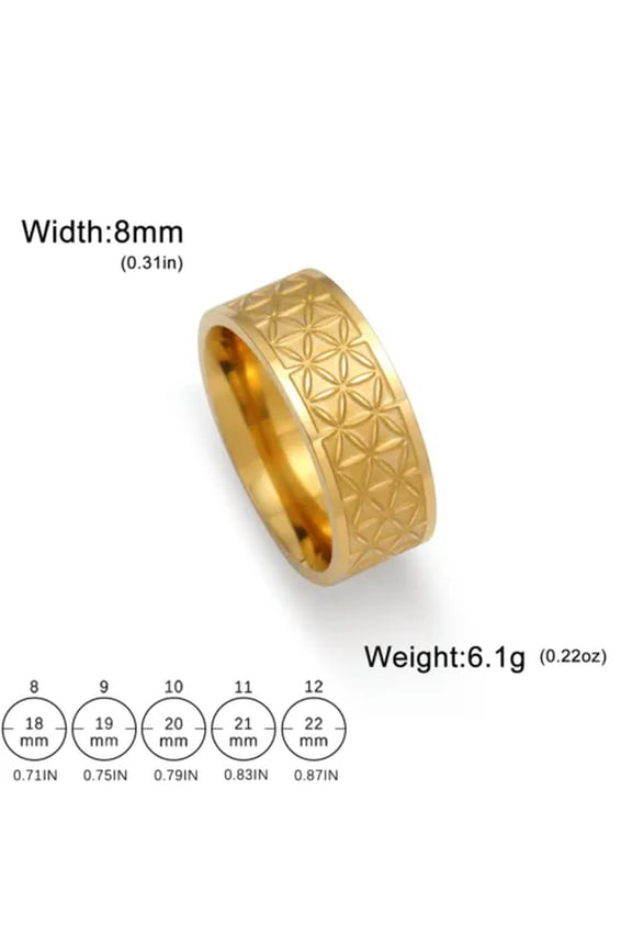 Flower Of Life Ring Stainless Steel Couple Rings Amulet Sacred Geometry Jewelry