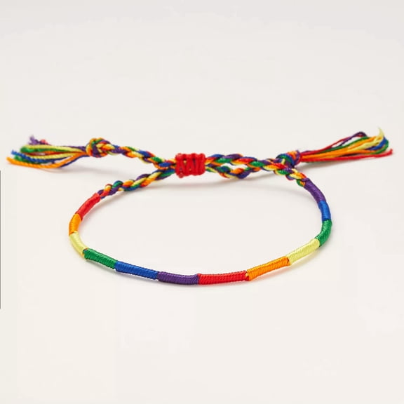 EOEMY Gay Pride Lgbt Rainbow Unisex Bracelet Jewelry Lesbian Bisexual Trans Rope Gifts