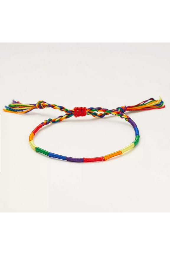 Gay Pride Lgbt Rainbow Unisex Bracelet Jewelry Lesbian Bisexual Trans Rope Gifts