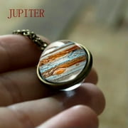 EOEMY Glow In The Dark Galaxy Double Sided Glass Planet Necklace Pendant Wholesale New-Jupiter