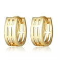 thumbnail image 1 of EOEMY Gold Platinum Hoop Earrings 13.5X12X6mm 0.8mm P187-Gold, 1 of 2