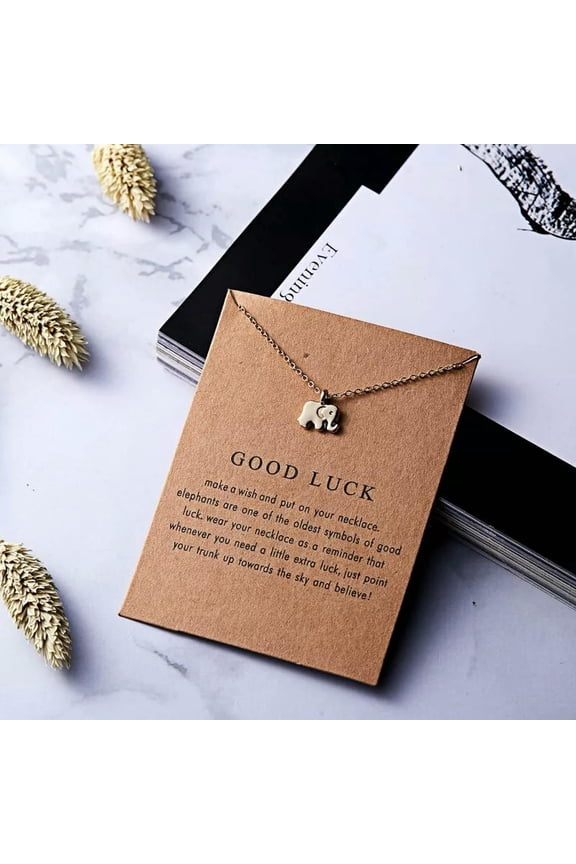 Good Luck Elephant Animal Pendant Necklace Clavicle Chain Women Charm Jewelry