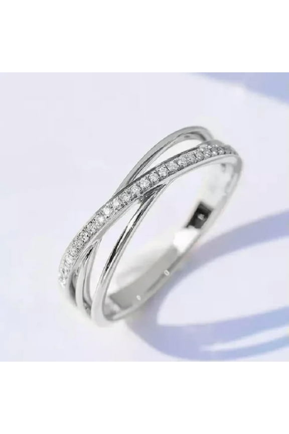 Gorgeous 18K Yellow Gold Plated Rings For Women Jewelry Cubic Zirconia Size 5-12-11-Gold