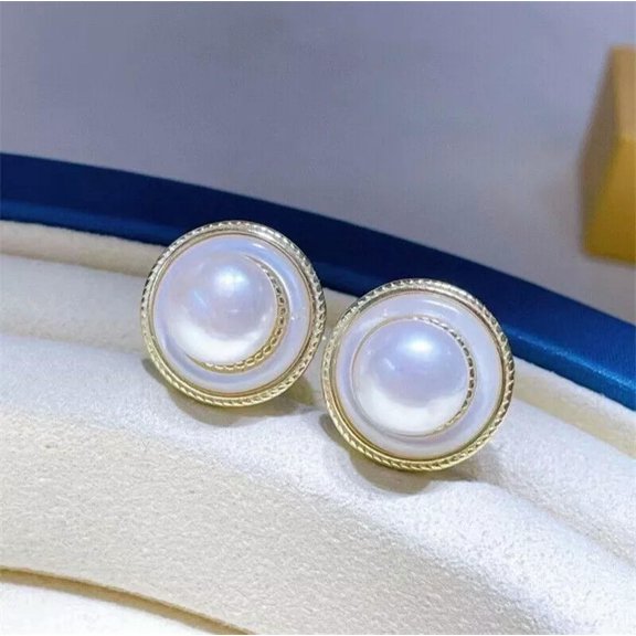 EOEMY Gorgeous Aaaaa 8-9mm Akoya White Stus Pearl Earring 925S