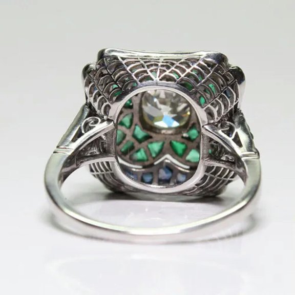 EOEMY Gorgeous Cubic Zirconia Rings Women 925 Silver Filled Wedding Jewelry Size 6-10-#7-7