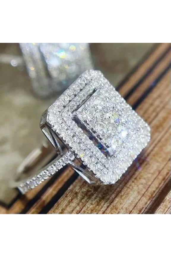 Gorgeous Cubic Zirconia Women 925 Silver Rings Engagement Gifts Sz 6-10