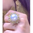 thumbnail image 1 of EOEMY Gorgeous Huge Aaa 12-13mm South Sea White Stud Pearl Ring 925S, 1 of 3