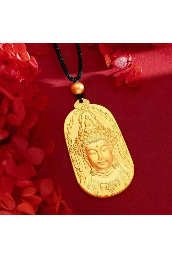Guanyin 22K 23K 24K Thai Baht Gold Filled Yellow Gp Necklace Jewelry