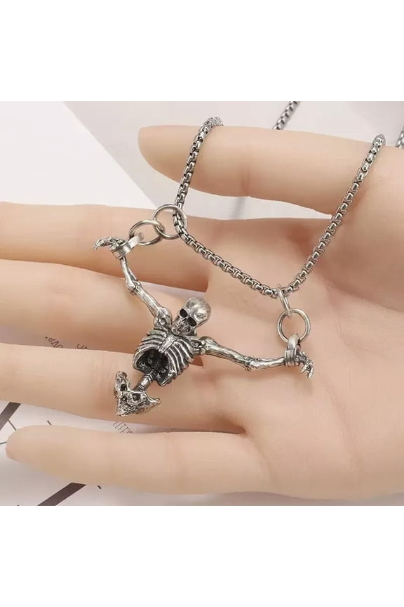 Halloween Skull Pendant Necklace Box Chain Clavicle Chain Women Men Jewelry New