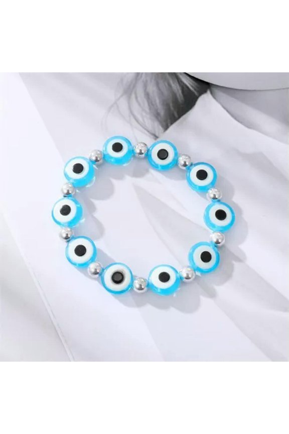 Hand Of Fatima Turkey Eyes Blue Evil Eye Bracelet Handmade Women'S Resins Bead-22-Eye Blue