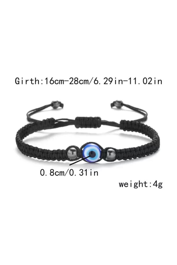 Handmade Braid Evil Eye Devil'S Eye Bracelet Lucky Women Men Amulet Wholesale-Black