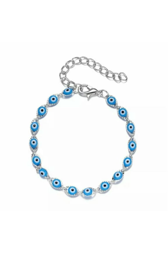 Handmade Evil Eyes Blue Lucky Beads Charms Bracelet Bangle Braided Women Gift-Style#9