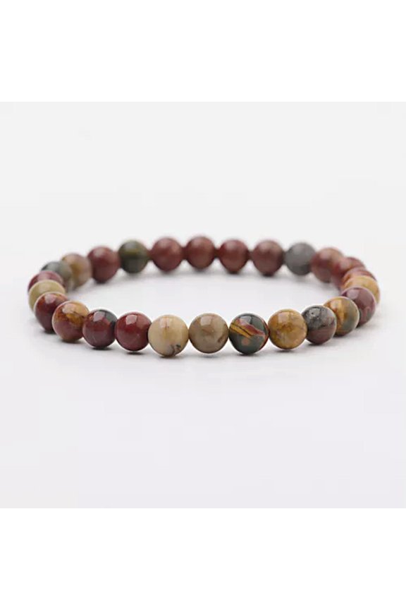 Handmade Mixed Natural Gemstone Round Bead Stretch Bracelet Bangle Healing Reiki-Picasso-10mm