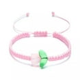 thumbnail image 1 of EOEMY Boho Resin Tulip Braided Bracelet Bangle Women Handmade Jewelry Gift Adjustable-Pink, 1 of 9