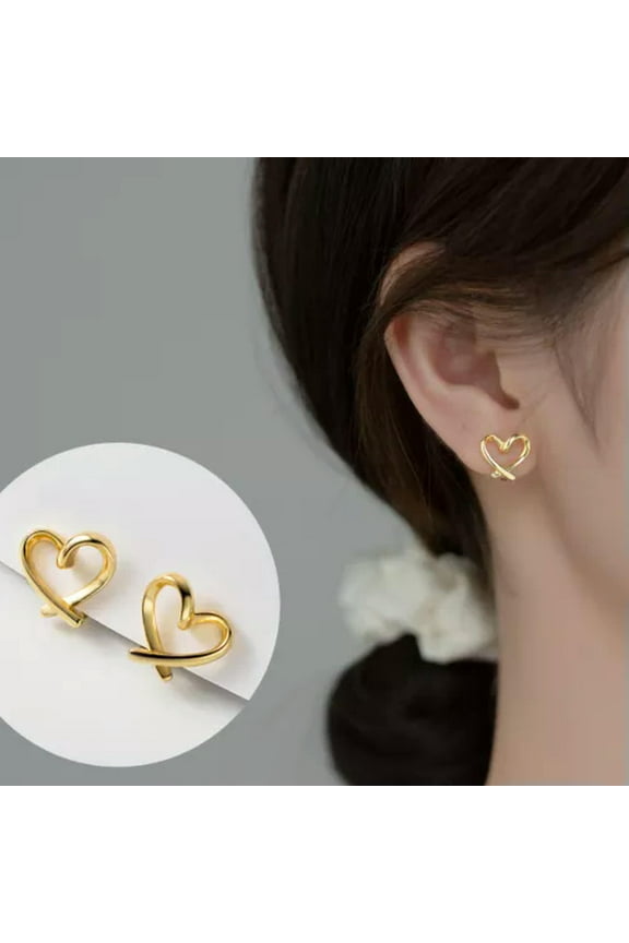 Heart Ear Cuff Sterling Silver 925, No Piercing Earrings-Silver