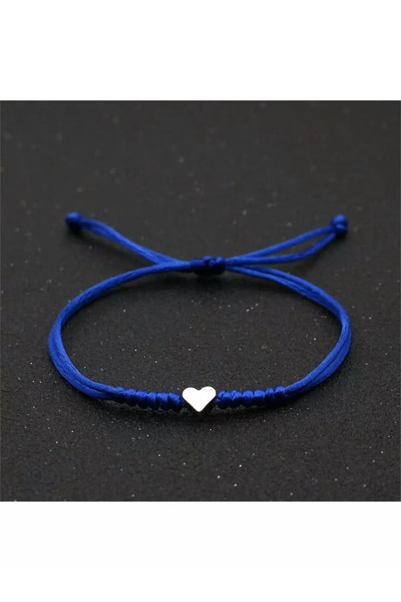 Heart-Shaped Bracelet Blue String Weave Bracelet Fashion Jewelry Accessories For-Default