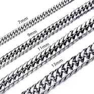 ChainsHouse Stainless Steel Cable Link Chains for Men Women 7mm Width ...