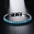 thumbnail image 1 of EOEMY Hip Hop 4mm 925 Silver Zircon Crystal Bracelet Bangle Women Weedding Jewelry-#Light Blue 17Cm, 1 of 7