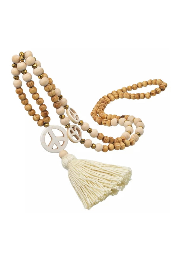 Hippie Accessories Peace Necklace Autumn Winter Sweater Chain Trendy Miss