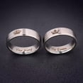 thumbnail image 1 of EOEMY His Queen And Her King Silver Stainless Steel Couple Engagement Rings (2 Pcs)-12-6, 1 of 9