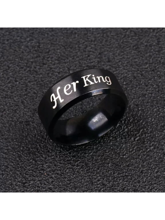 His Queen And Her King Stainless Steel Couple For Lover Engagement Rings Jewelry-Her King-6