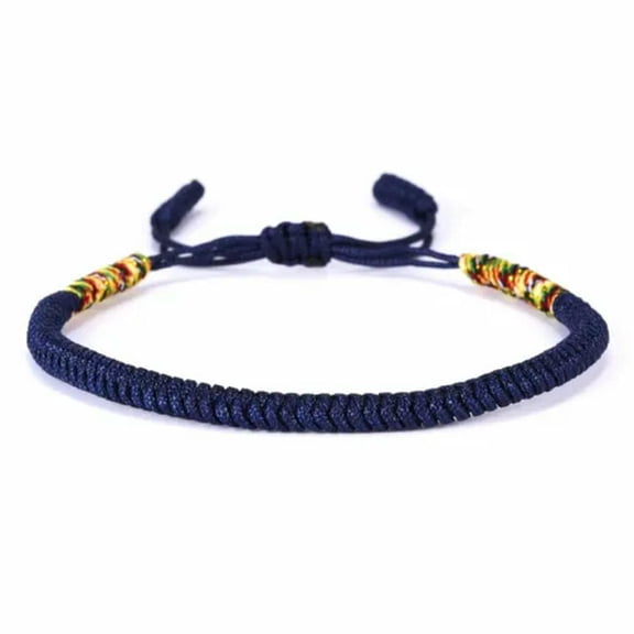 EOEMY Homemade Multi-Color Rope Kniting Bracelet Jewelry Lucky Friendship Women Men-#5 Dark Blue