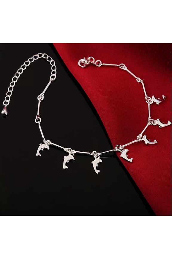 Hot Fashion 925 Sterling Silver Charm Elegant Dolphin Bracelet For Women Jewelry