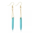 thumbnail image 1 of EOEMY Howlite Pendant Earrings Tusk Shape Chain Earring Hooks Gold Turquoise 55mm P349-Default, 1 of 2