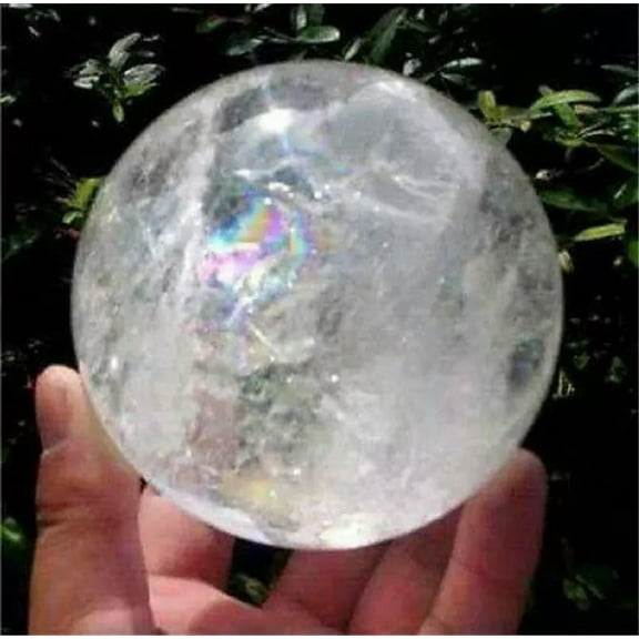 EOEMY Huge Natural Rainbow Clear Quartz Crystal Sphere Ball Healing Gemstone##Qf573