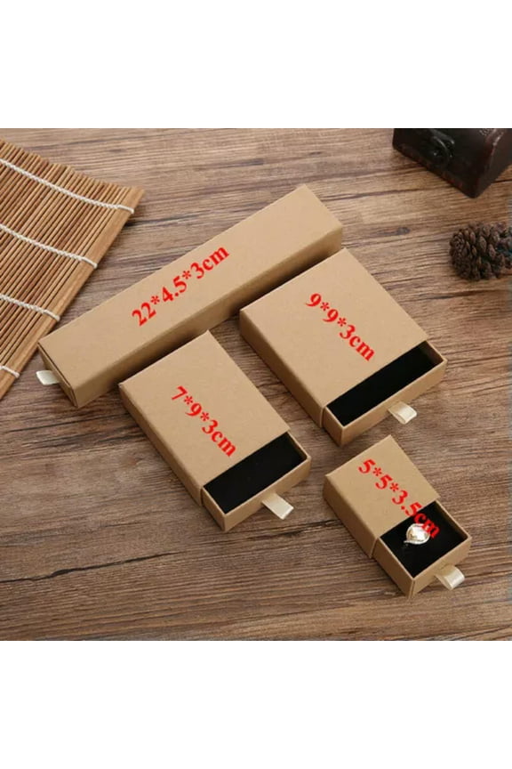 Jewelry Box Bracelet Necklace Earring Jewelry Accessories Packaging Box Gifts-Coffee-7*9*3Cm