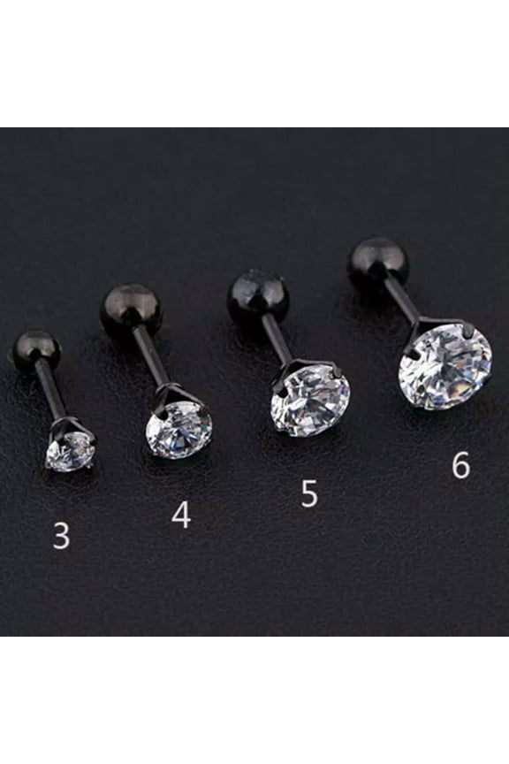 Labret Tragus Lip Bar Monroe Cartilage Helix Ear Ring Stud Upper Ear Piercing *-Black-5mm