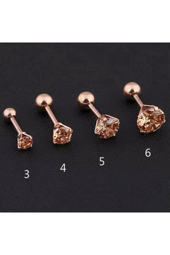 Labret Tragus Lip Bar Monroe Cartilage Helix Ear Ring Stud Upper Ear Piercing *-Pink-5mm