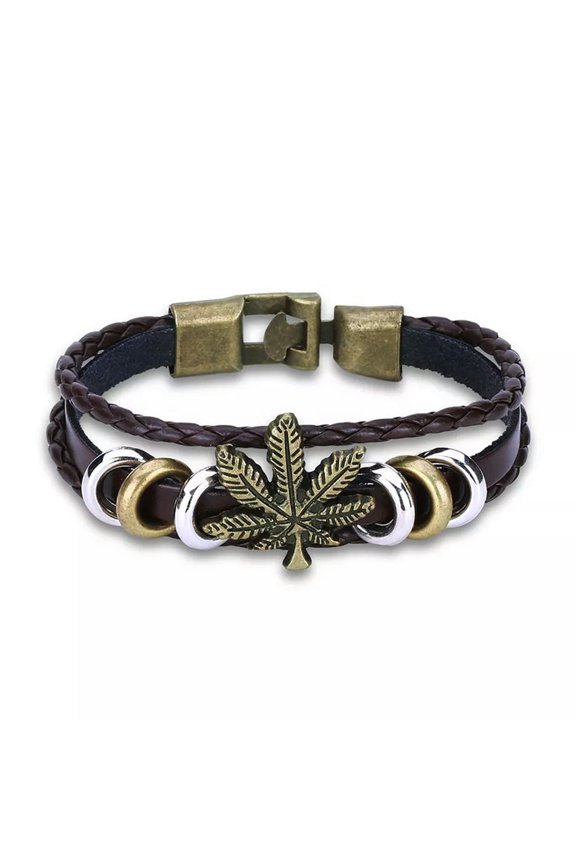 Leather Bracelet Handmade 8 Inches 18mm Hook L493-Default