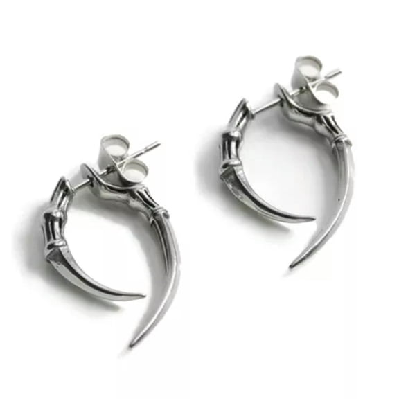EOEMY Lever Back Earrings Men Jewelry Piercing Earrings Unisex Jewelry Stud Earrings /-Wolf Fang