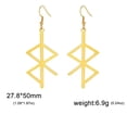 thumbnail image 1 of EOEMY Likgreat Geometry Stainless Steel Drop Earrings For Women Gold Color Viking Rune, 1 of 9
