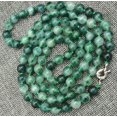 thumbnail image 1 of EOEMY Long 36'' Natural 8mm Green Emerald Round Gemstone Beads Necklace, 1 of 2